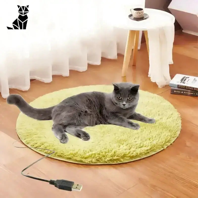 Podgrzewane Legowisko dla Kota Komfort Okrągły Wapno Zielony