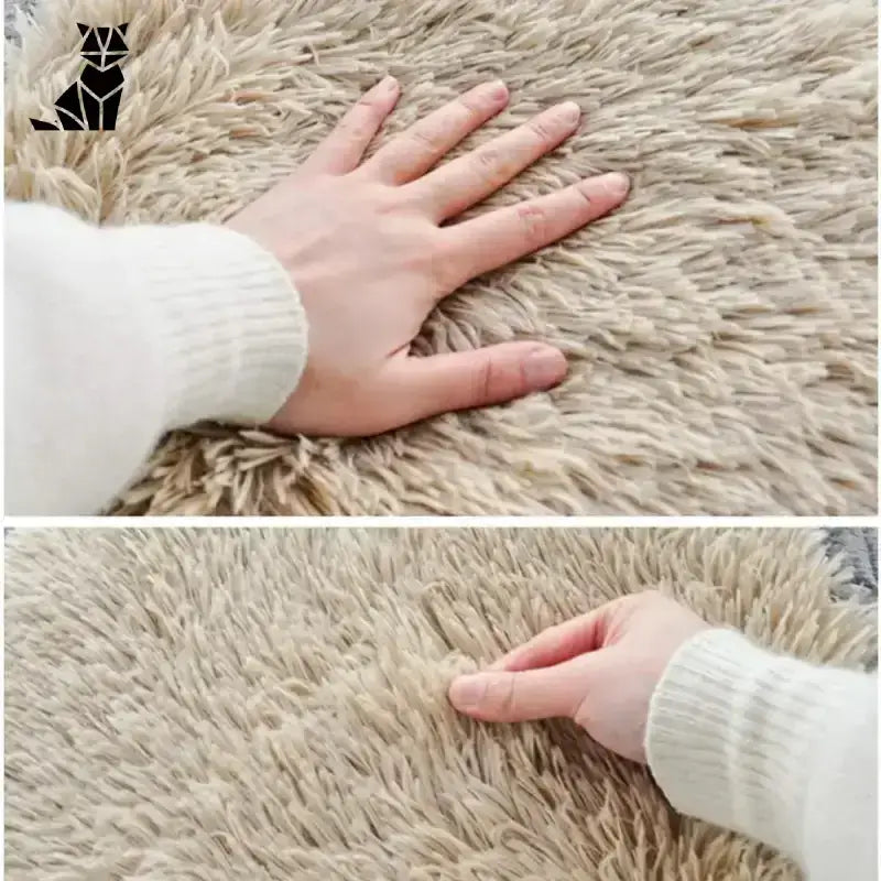 Podgrzewane Legowisko dla Kota Komfort Plusz Kudłaty Beż