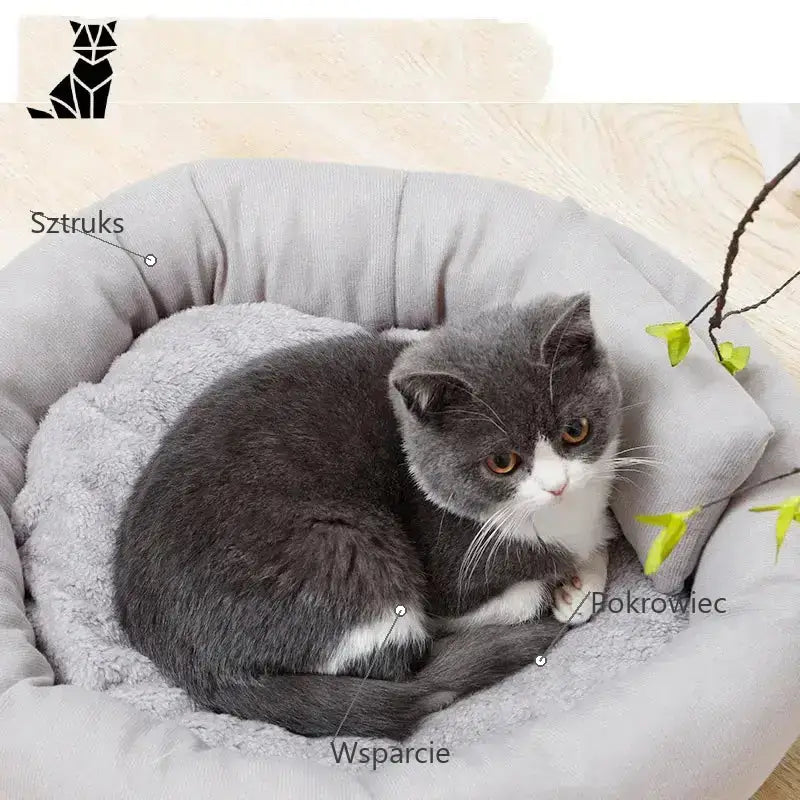 Poduszka dla Kota Miękka Ergonomiczna 46cm