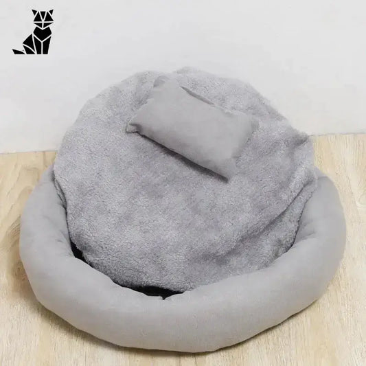 Poduszka dla Kota Miękka Ergonomiczna 46cm Runda Miękki Szary