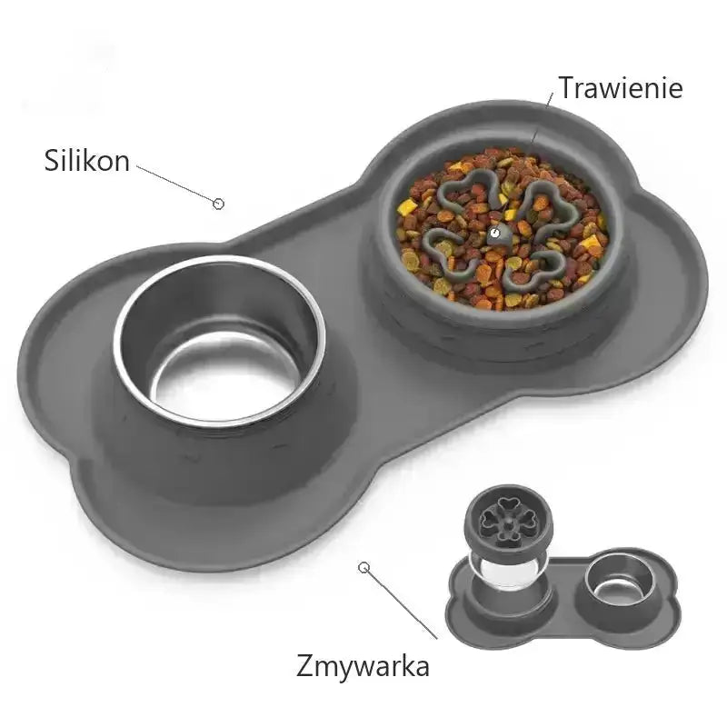 Podwójna Antyzarłoczna Miska Silikonowa dla Psa