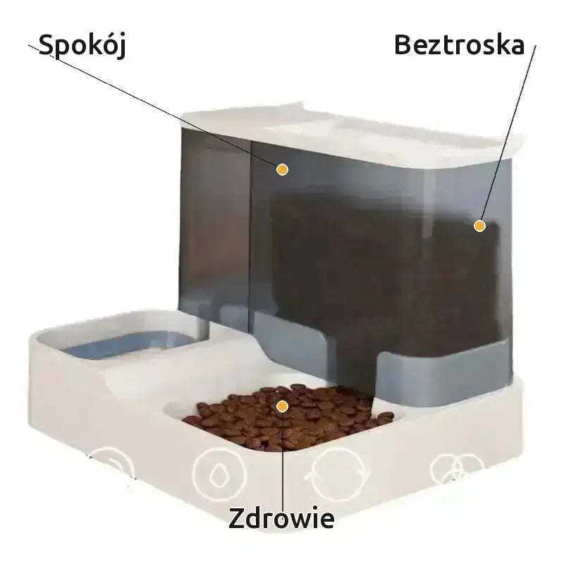 Podwójna Miska dla Kota z Podstawką Higieniczna Czarny