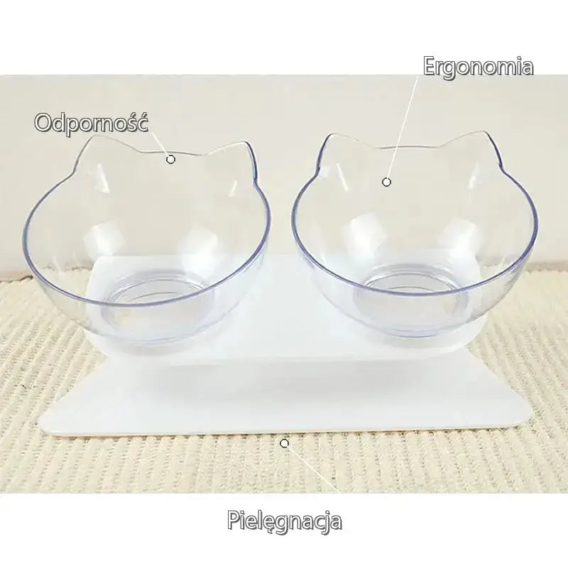 Podwyższona Miska dla Kota Ergonomiczna z Podstawką