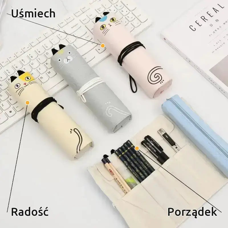 Praktyczny Piórnik w Kształcie Kota na Przybory