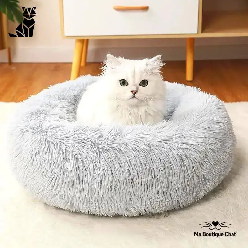 Przytulne Legowisko dla Kota na Nocne Sny Szary / 50cm / do 5kg Plusz Runda światło