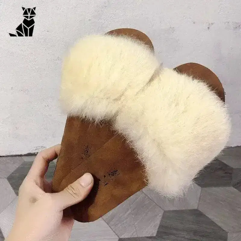 Puchate Klapki dla Kobiet Pełne Stylu Beżowy / 36 Para Brązowy Zamsz