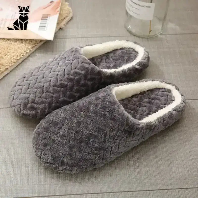 Puszyste Kapcie Damskie dla Komfortu i Stylu Szary / 36 Para Szary Teksturowany