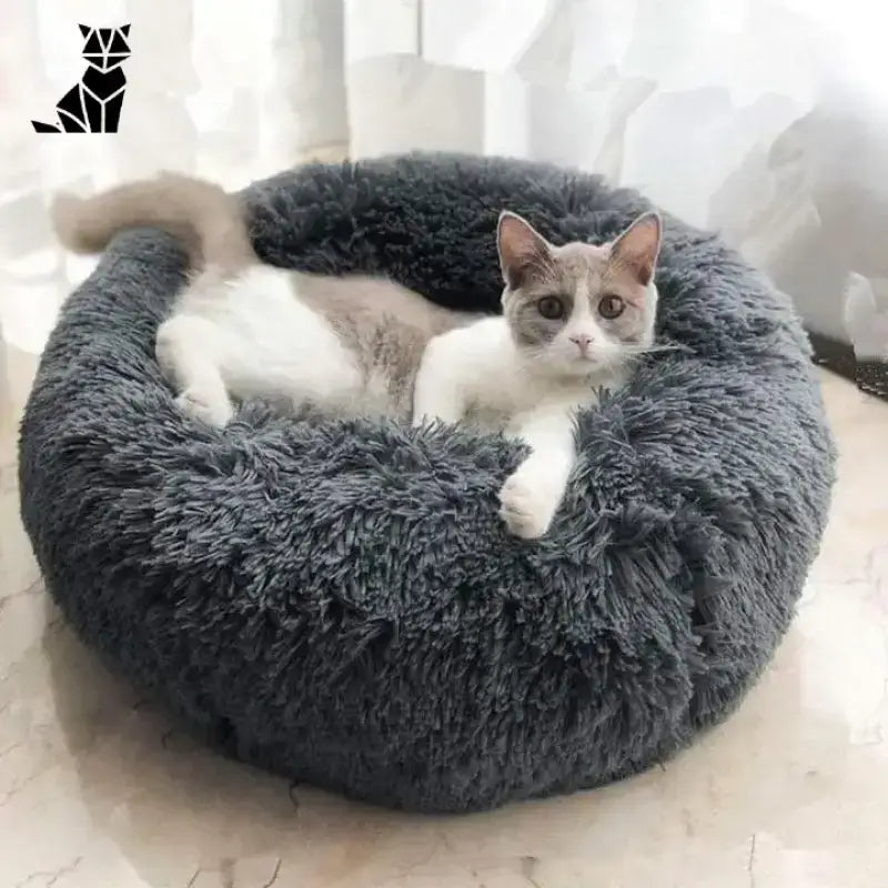 Regenerująca Poduszka dla Kota – Komfort i Zdrowy Sen Runda Ciemność Szary