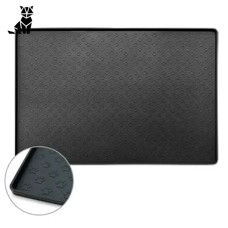 Silikonowa Mata pod Miski dla Psa Premium Czarny / 48 x 30 Cm