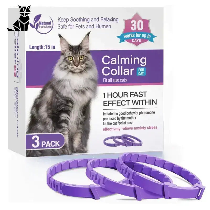 Skuteczna Obroża Przeciw Kleszczom dla Kota 3 Opakowanie Cat 38cm 3-pak Fioletowy Obroże