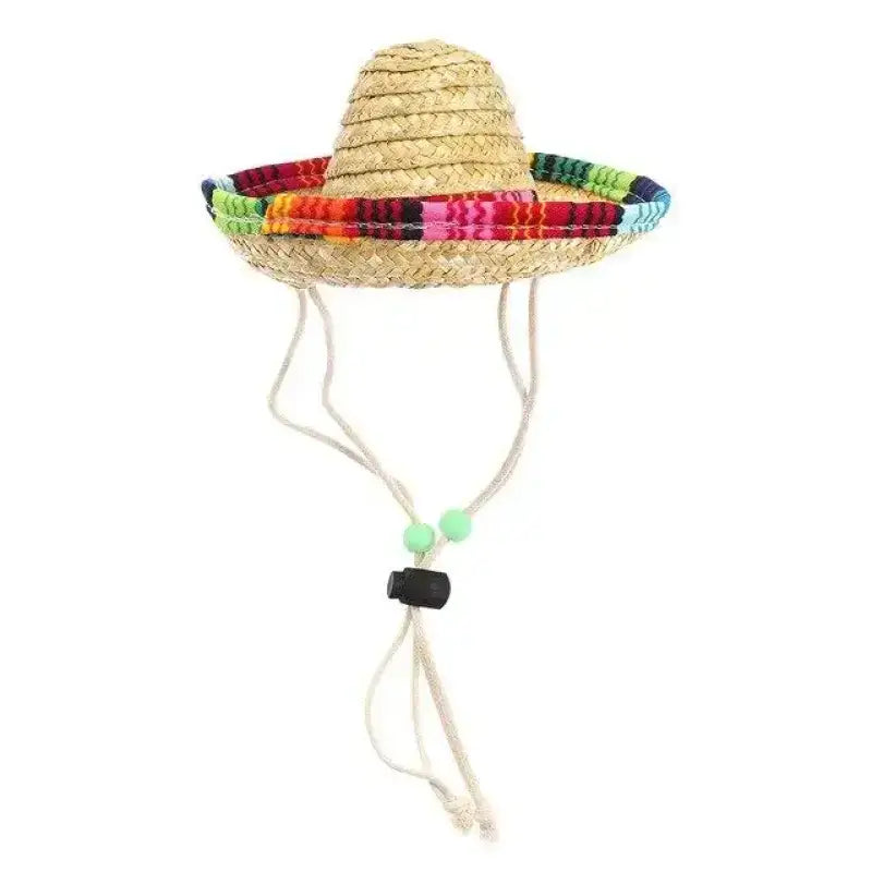 Sombrero dla Psa z Naturalnej Słomy Wygodne Tytuł Domyślny Słoma Sombrero Kolorowy