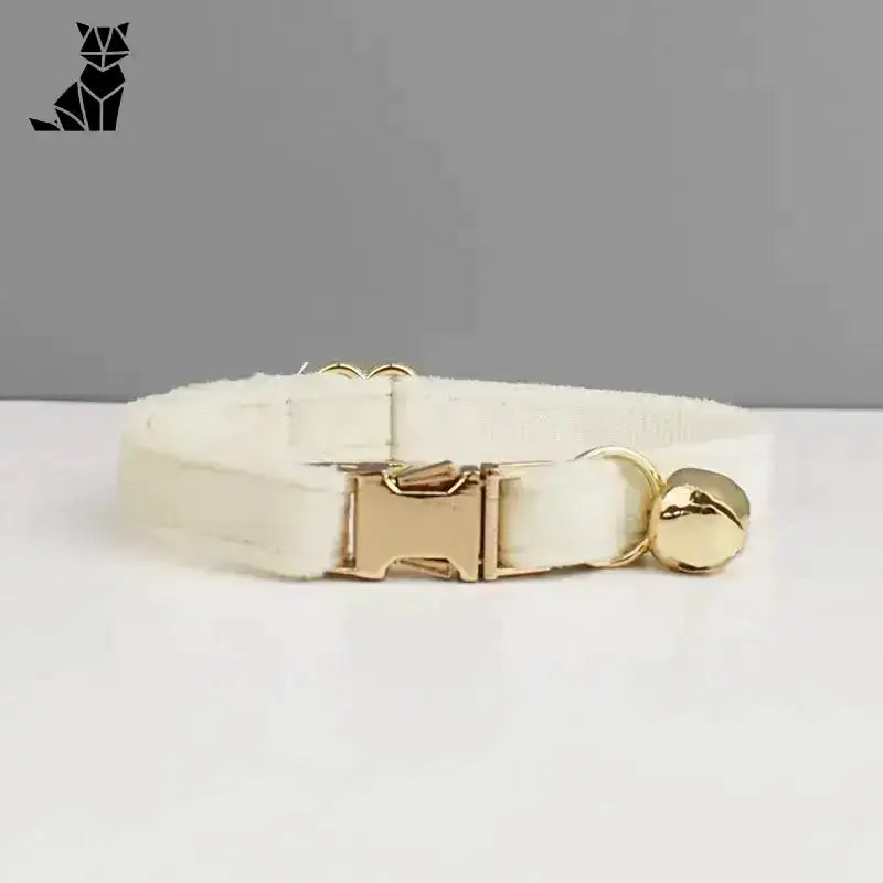 Stylowa Obroża z Kokardką dla Kota Blanc / S(16-26cm) Kremowy Kot Kołnierz