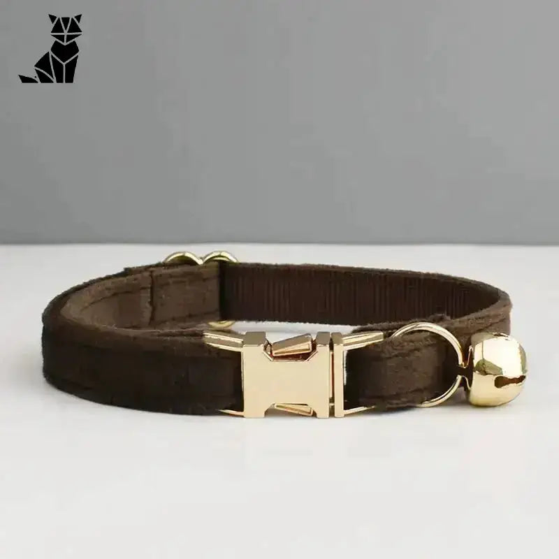 Stylowa Obroża z Kokardką dla Kota Ciemny Brąz / S(16-26cm)