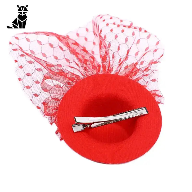 Stylowe Czapki dla Kota w Unikalnym Designie Czerwony Fascynator Kapelusz