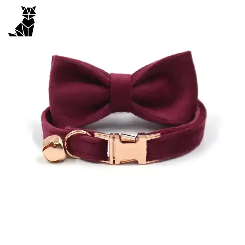 Stylowy Naszyjnik dla Kota – Komfort i Design Zestaw w Kolorze Wina Czerwonego / S(16-26 Cm)
