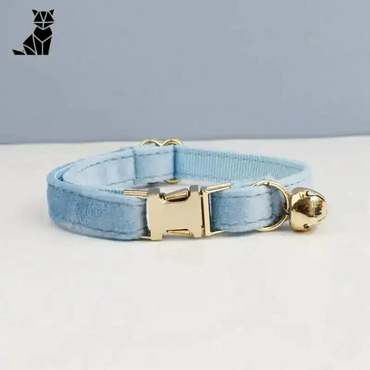 Stylowy Naszyjnik dla Kota z Aksamitu Niebieski / S(16-26cm)