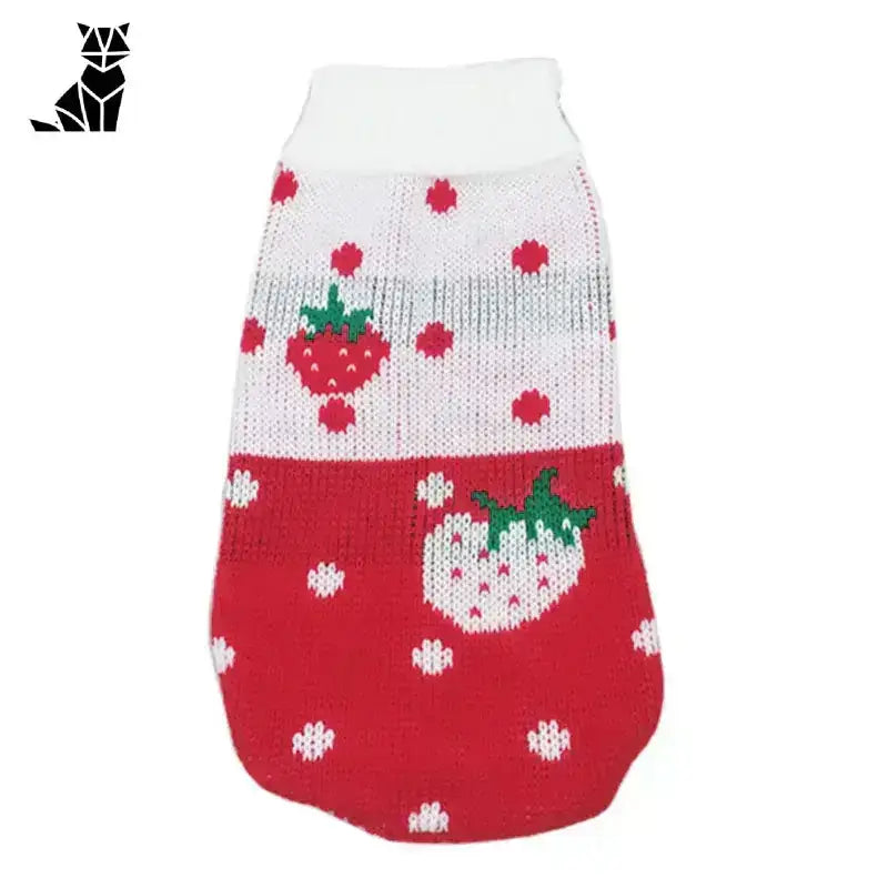 Świąteczny Sweter z Kotem – Styl i Humor 7 / 6 Czerwony Biały Dzianina