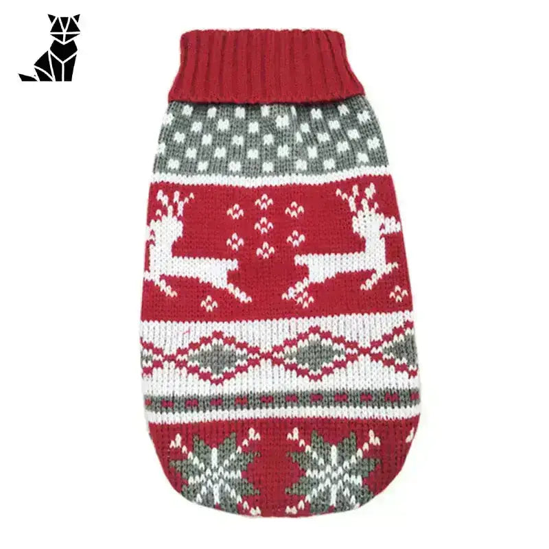Świąteczny Sweter z Kotem Wygodny Unisex 1 / 6 Czerwony Biały Szary