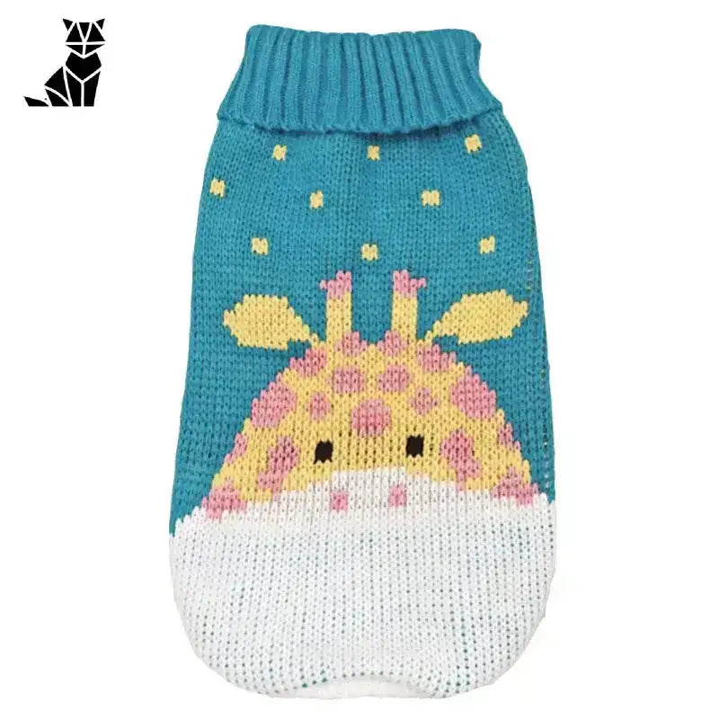 Świąteczny Sweter z Kotem Wygodny Unisex 12 / 6 Turkus Dzianina Zwierzak