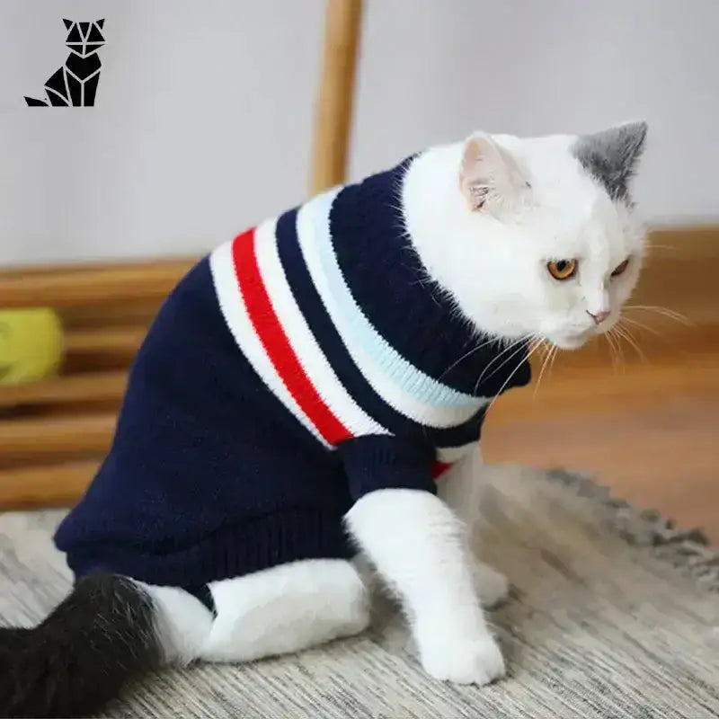 Świąteczny Sweter z Kotem Wygodny Unisex 15 / 6 Biały Kot Marynarka