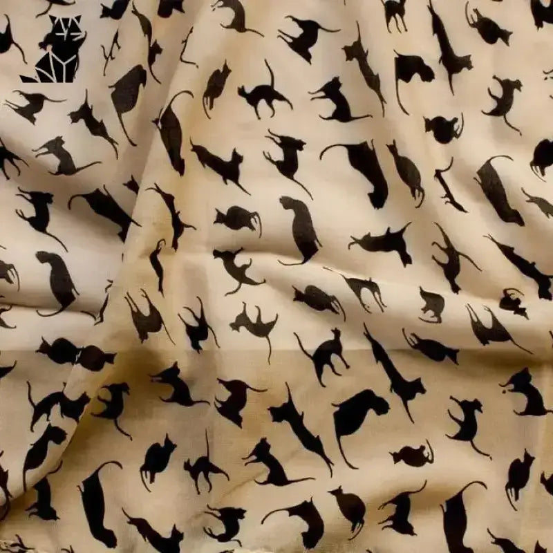 Szalik Kot Elegancki Miękki na każdy Sezon Tkanina Czarny Kot