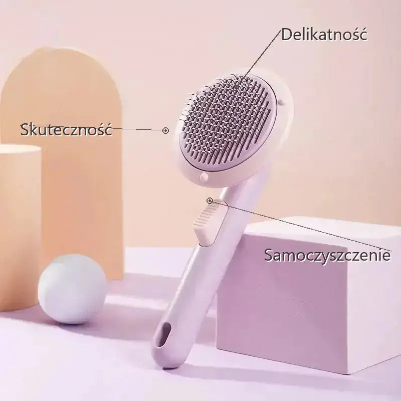 Szczotka Samoczyszcząca dla Kota Zdrowa Sierść Spodek Fioletowy