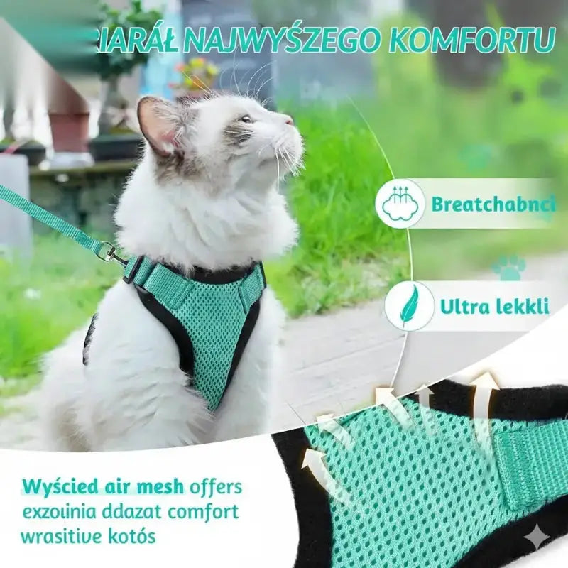 Szelki Bezuciskowe dla Kota Antyucieczkowe Mesh