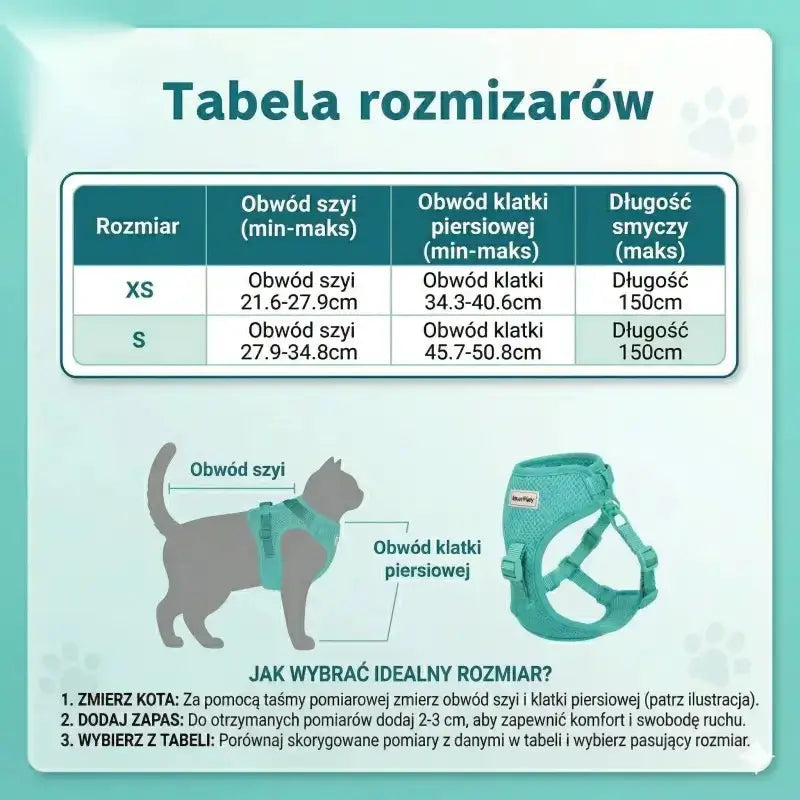 Szelki Bezuciskowe dla Kota Antyucieczkowe Mesh
