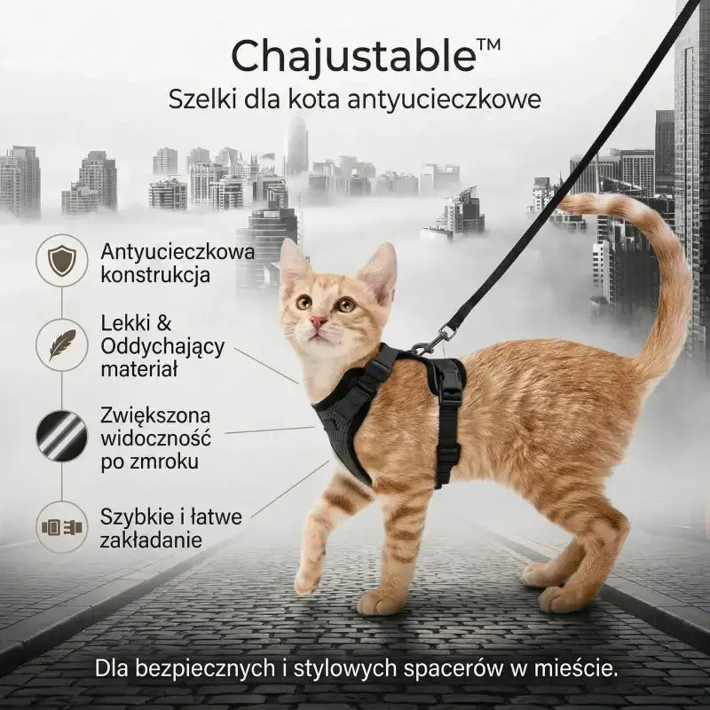 Szelki Bezuciskowe dla Kota Antyucieczkowe Mesh Czarny / Standardowy (xs)