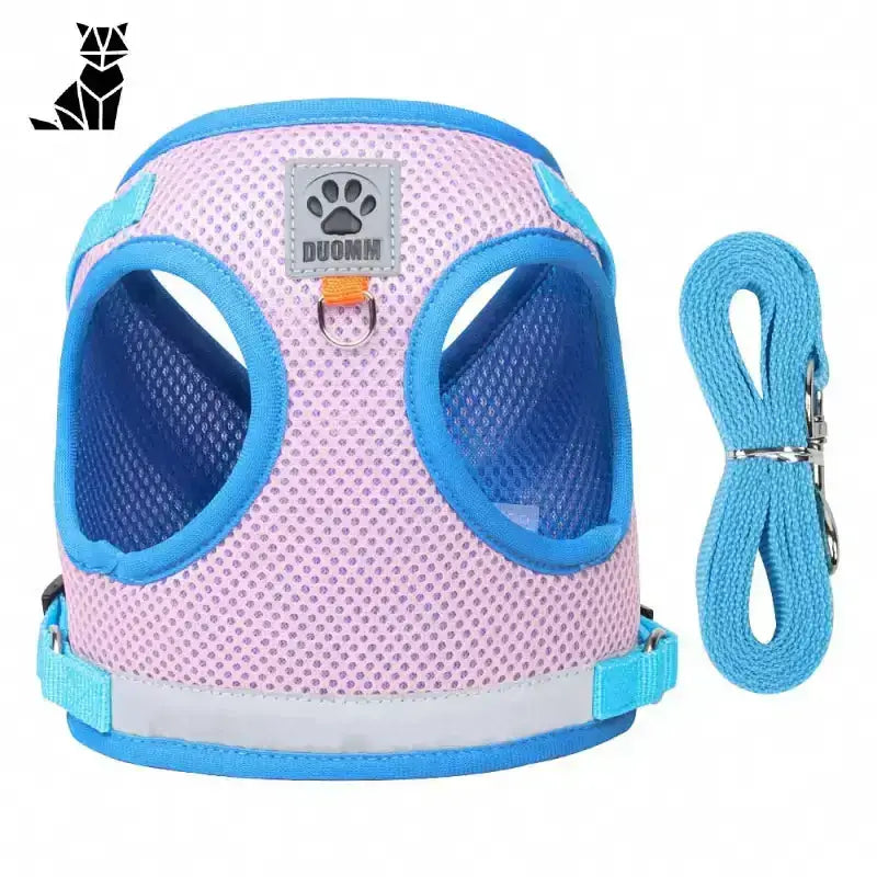 Szelki Cavalier dla Psa – Komfort i Kontrola Róża / Xs Różowy Niebieski Siatka