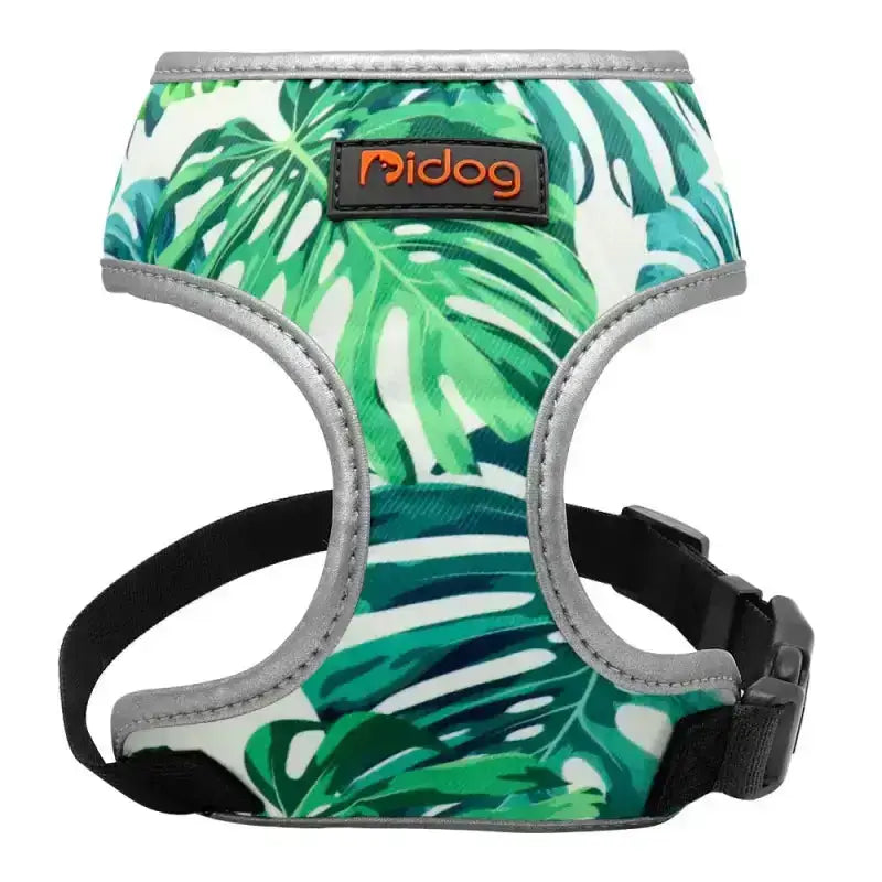 Szelki dla Buldoga Angielskiego Biały / s Zielony Biały Tropikalny