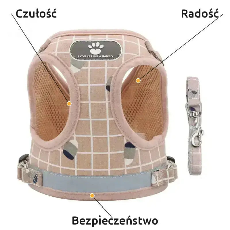 Szelki dla Cocker Spaniela Regulowane Oddychające Różowy / Xs
