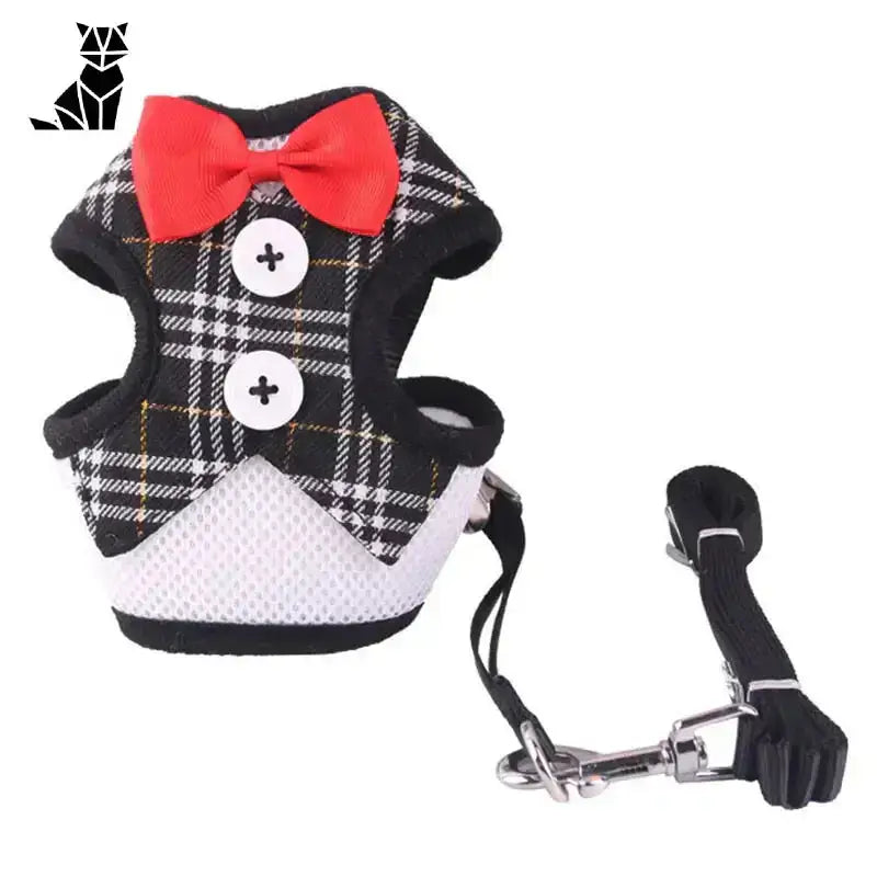 Szelki dla Maltanczyka – Komfort i Styl Czarny Biały Kratka