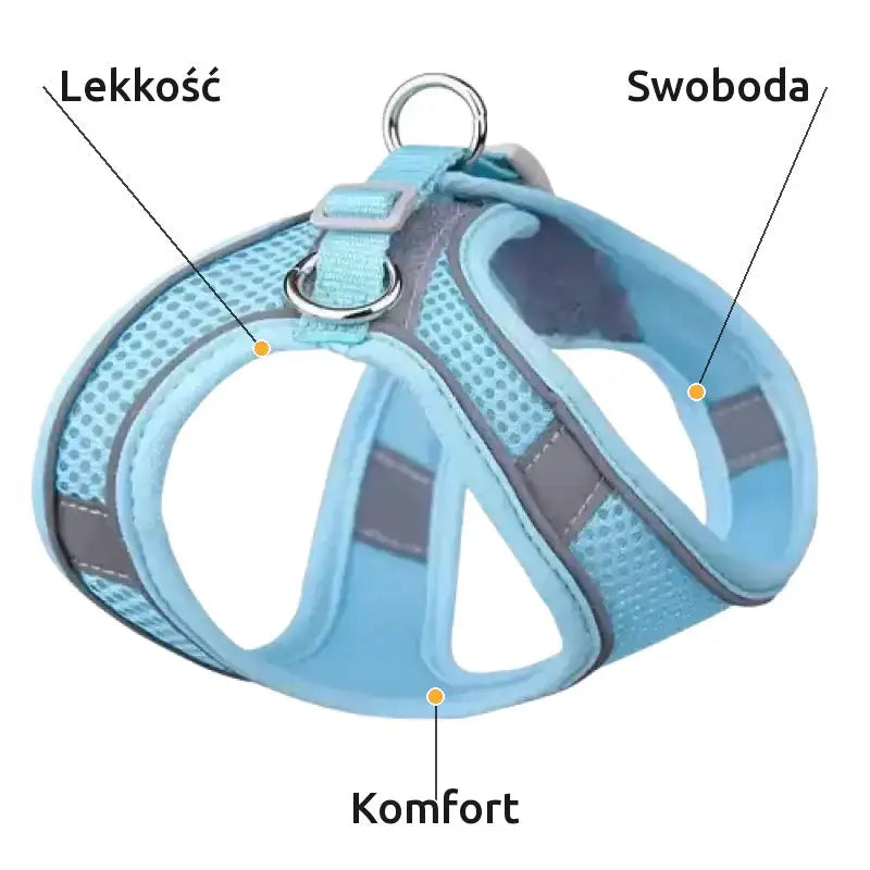 Szelki dla Mopsa Oddychające Ergonomiczne Niebieski / Xxs