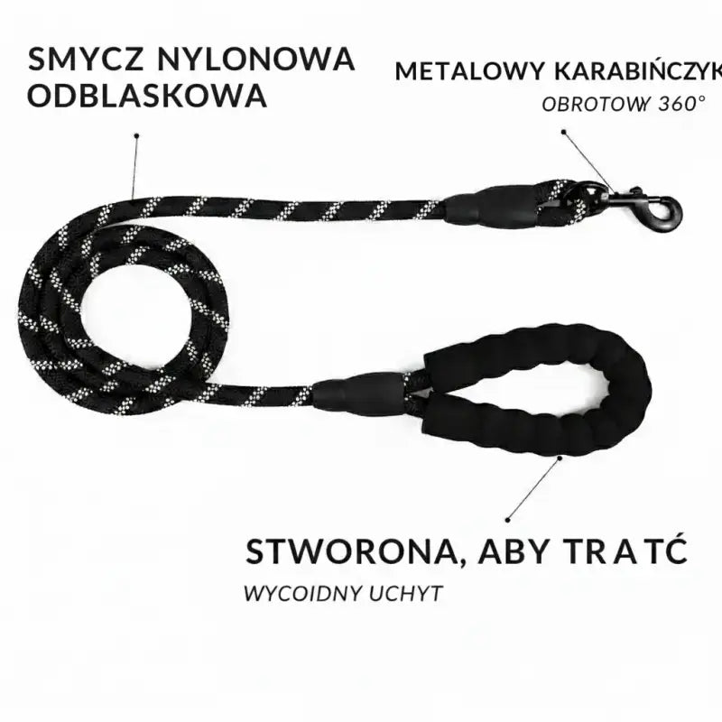 Szelki dla Psa z Imieniem i Numerem Czarny Biały Odblaskowy