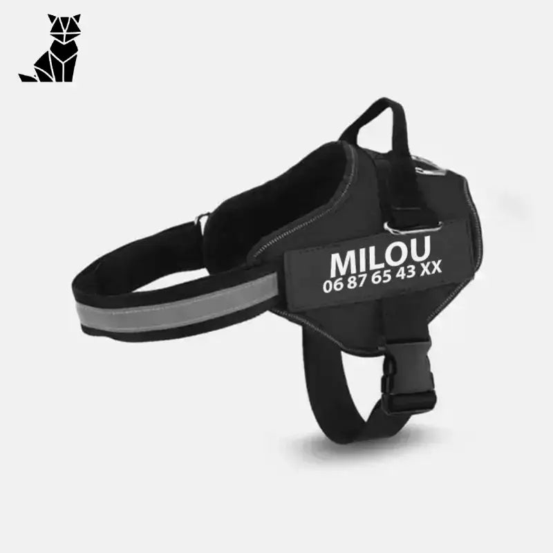Szelki dla Psa z Imieniem i Numerem Czarny / Xs (2-6 Kg)