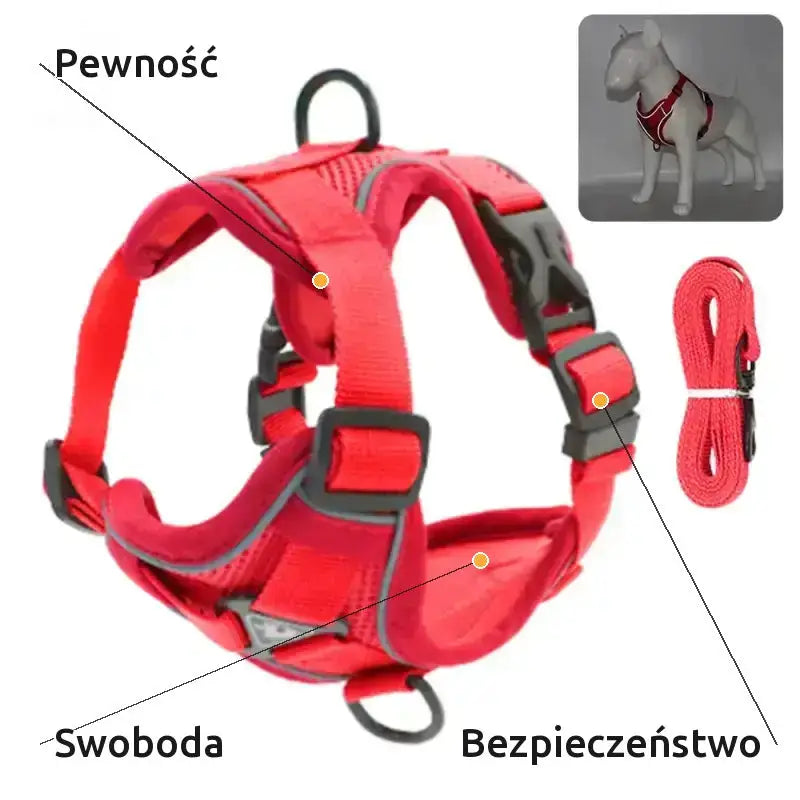 Szelki Guard dla Kota Antyucieczkowe Ergonomiczne Czerwony / s