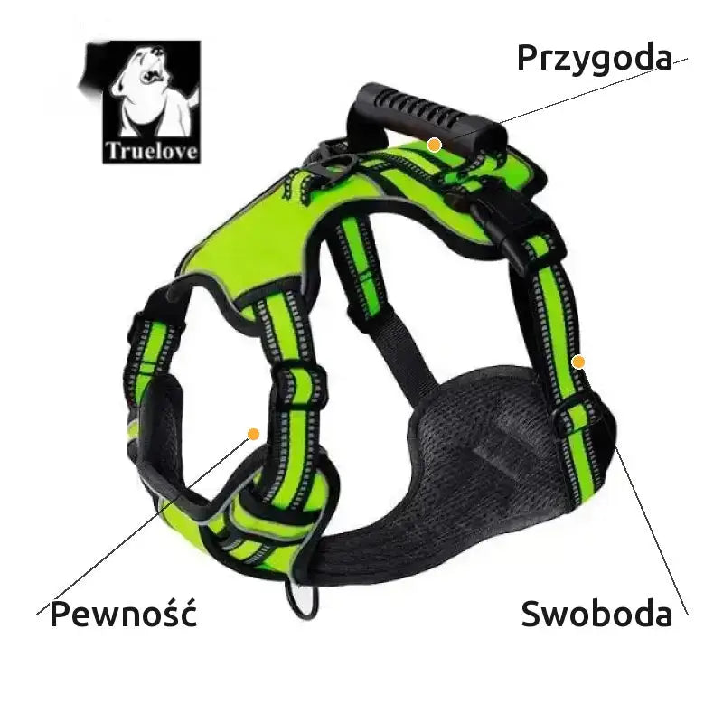 Szelki Truelove Ergonomiczne Regulowane dla Psa Zielony / s (4-7kg)