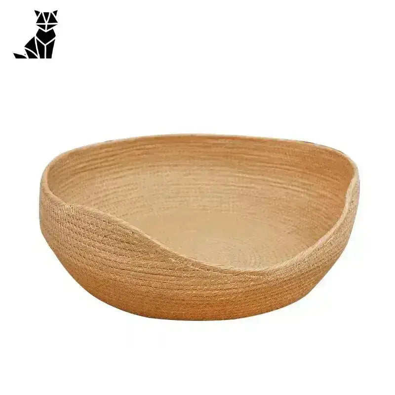 Tkane Bambusowe Gniazdo dla Małych Psów i Kotów s 32x32x13cm światło Brązowy Tkany
