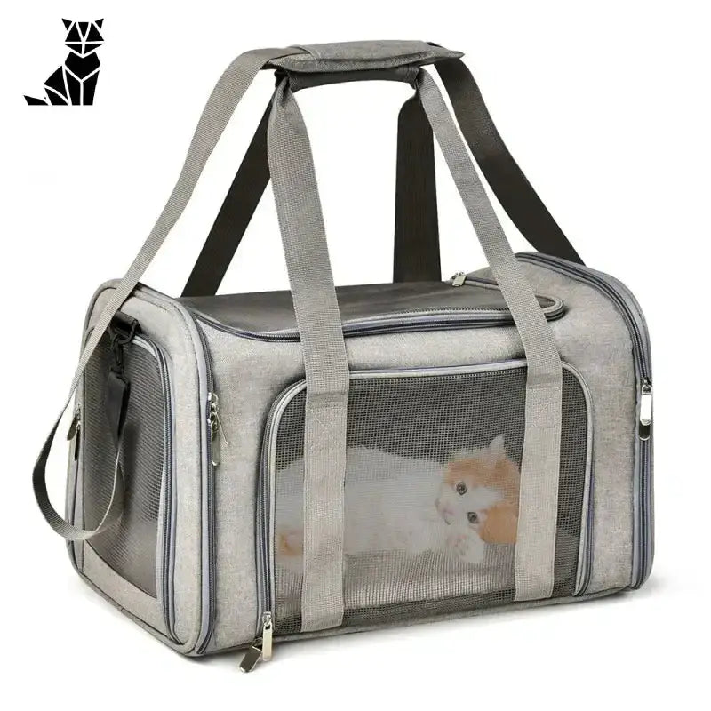 Torba Do Transportu Psa Zapewnia Twojemu Psu Wygodę i Bezpieczeństwo - Szary / m (43x28x28cm)