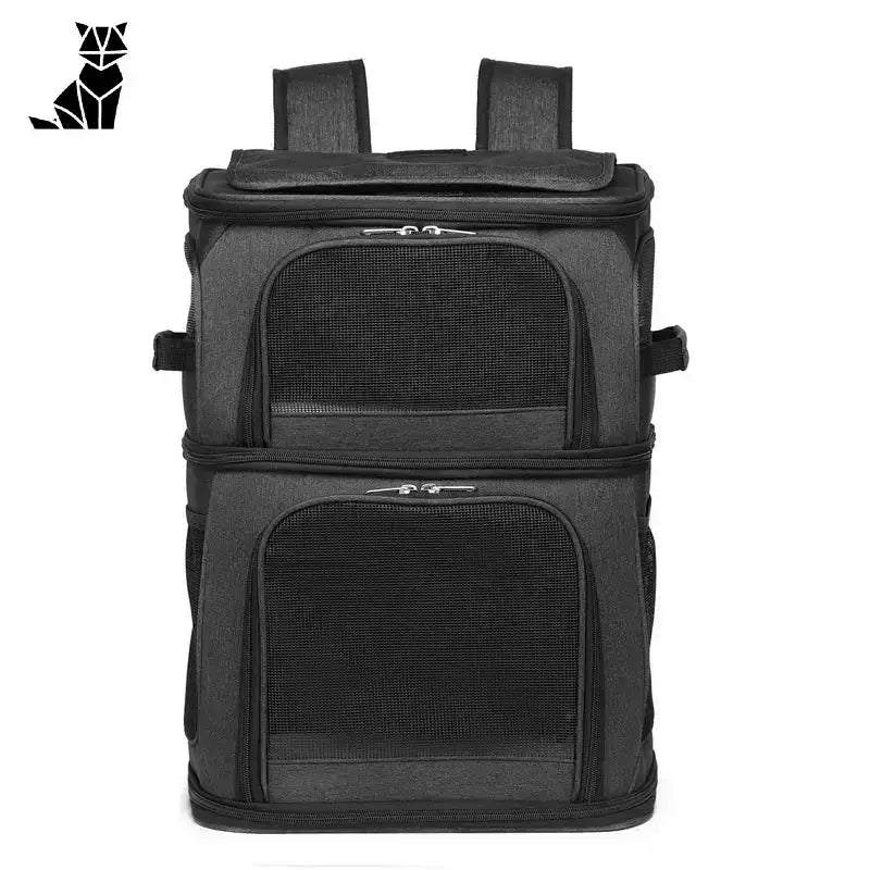 Transporter dla Dwóch Kotów – Komfort i Bezpieczeństwo Czarny Czarny Dwupoziomowy Zwierzak