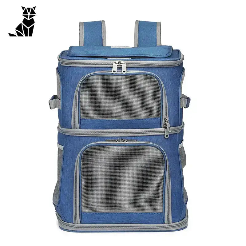 Transporter dla Dwóch Kotów – Komfort i Bezpieczeństwo Niebieski Niebieski Dwupoziomowy Zwierzak