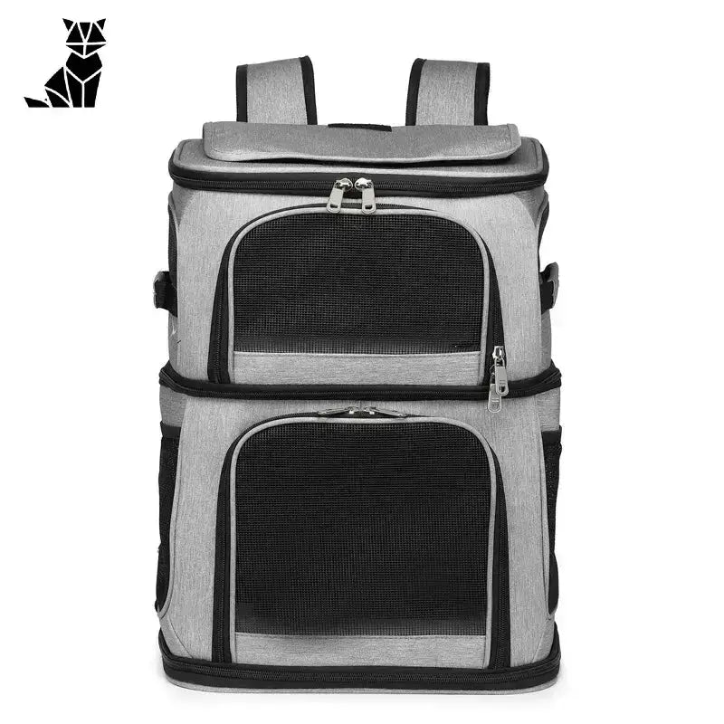 Transporter dla Dwóch Kotów – Komfort i Bezpieczeństwo Szary Dwupoziomowy Zwierzak