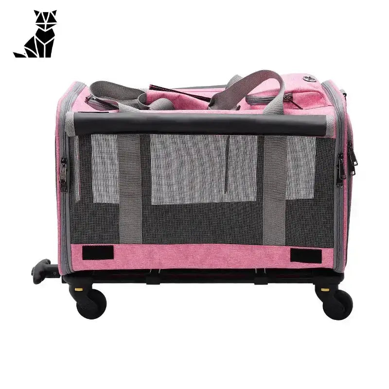 Transporter dla Kota na Kółkach – Wygoda i Styl Różowy / 47cm 30cm 39cm Różowy Zwierzak Przewoźnik