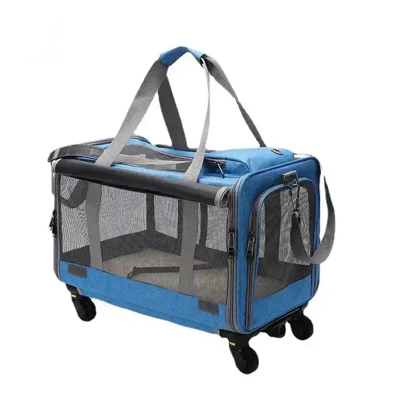 Transporter dla Kota na Kółkach Wygodny Niebieski / 47cm 30cm 39cm