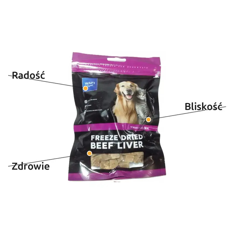 Wątróbka Wołowa dla Psa i Kota - Liofilizowana 50g | Wafi
