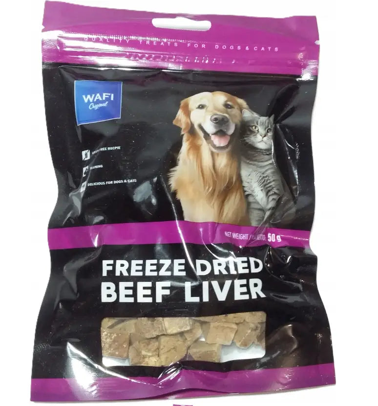 Wątróbka Wołowa dla Psa i Kota - Liofilizowana 50g | Wafi