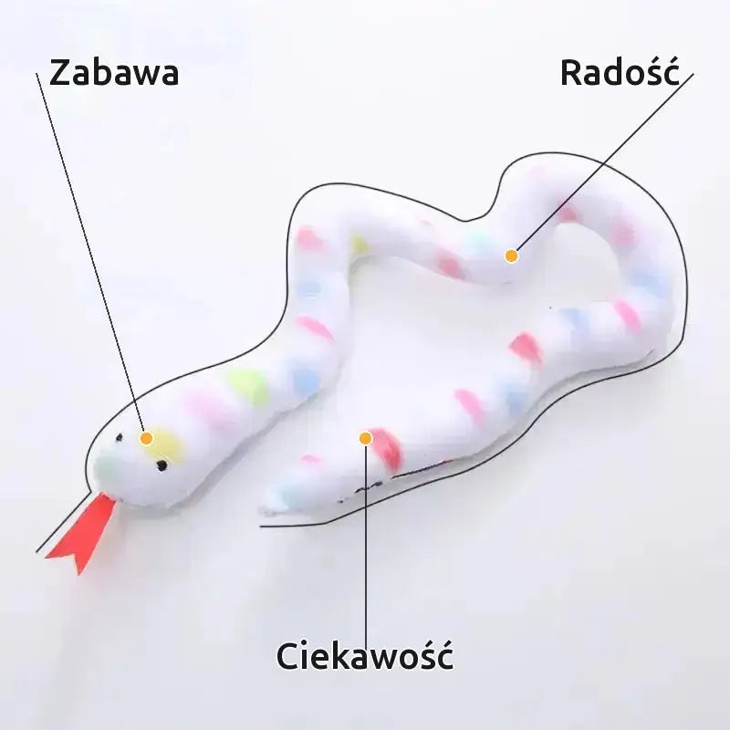 Wąż dla Kota Interaktywny Sensoryczny Biały