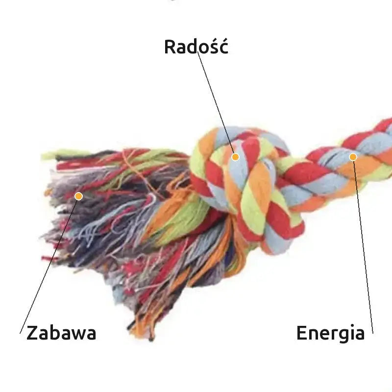 Węzeł dla Psa Bawełniany do Gryzienia Wielobarwny