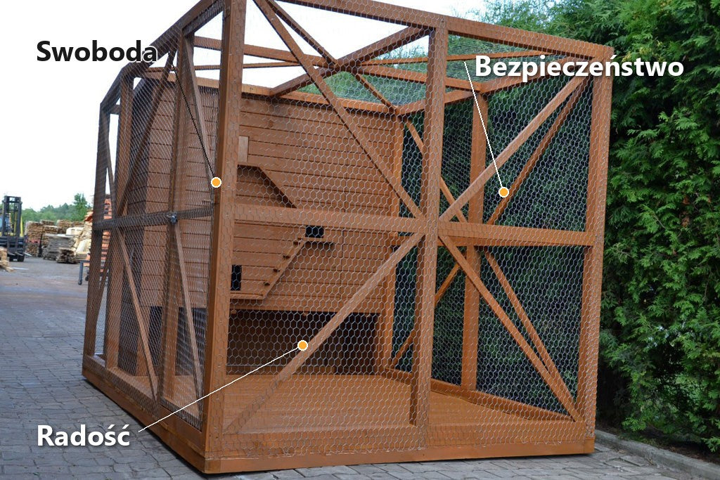 Woliera dla kota w ogrodzie – Drewniana 300 × 200 cm do Ogrodu – widok 2